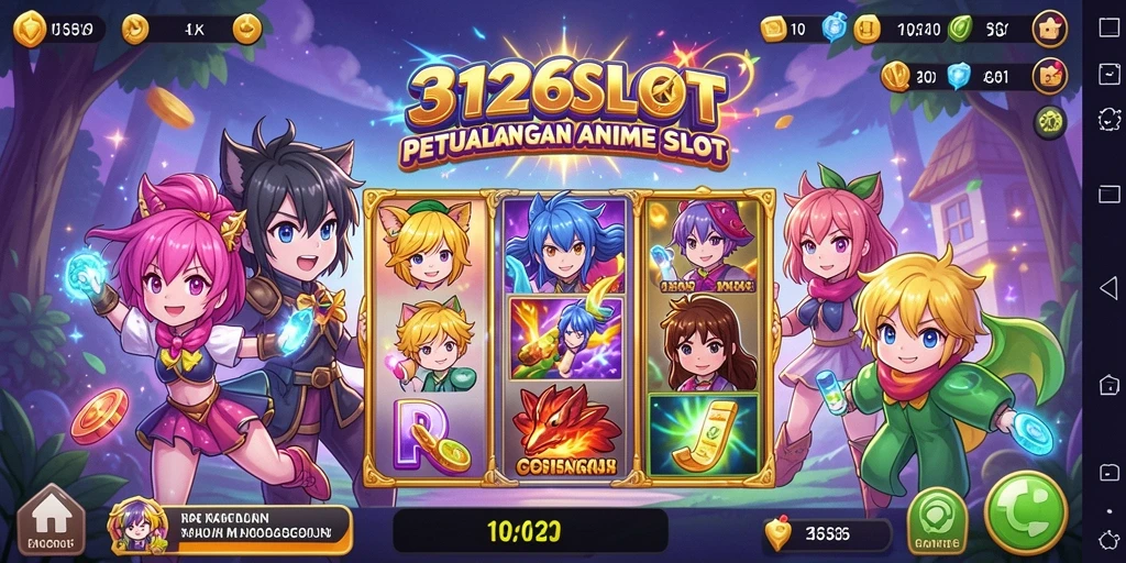 Tampilan gameplay menakjubkan dari 3126SLOT dalam dunia anime.