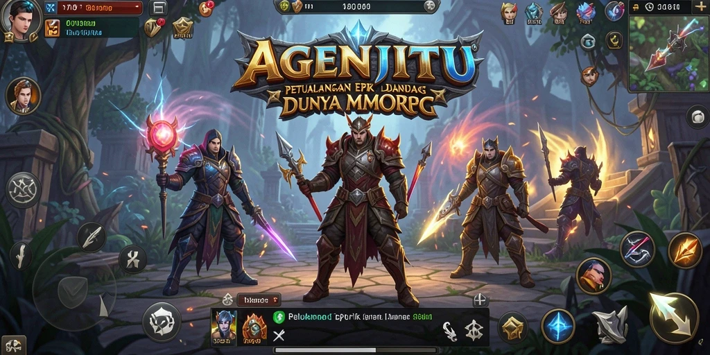 Tampilan gameplay epik dalam AGENJITU yang menampilkan pertempuran seru.