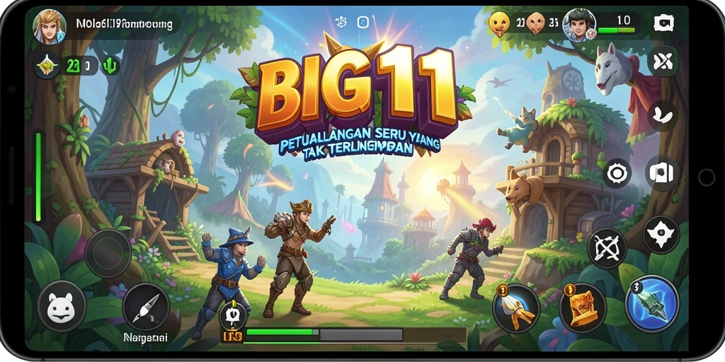 Tangkapan layar BIG11 menunjukkan aksi petualangan yang menegangkan.