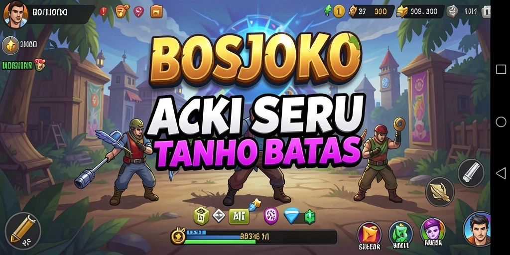 Gameplay bosjoko yang menegangkan penuh aksi.