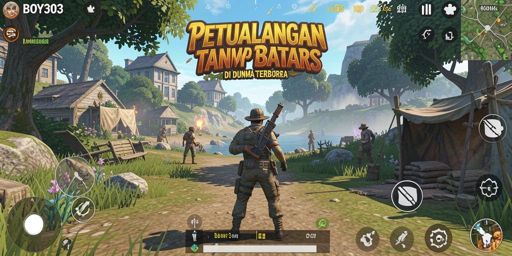 Screenshot gameplay BOY303 yang menampilkan eksplorasi dunia terbuka.