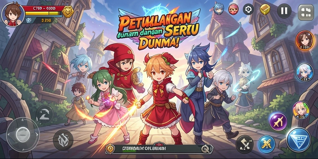 Screenshot gameplay C789 menampilkan aksi karakter anime yang menawan.