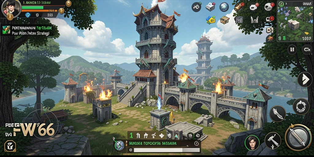 Menampilkan aksi seru pertahanan menara dalam game FW66.