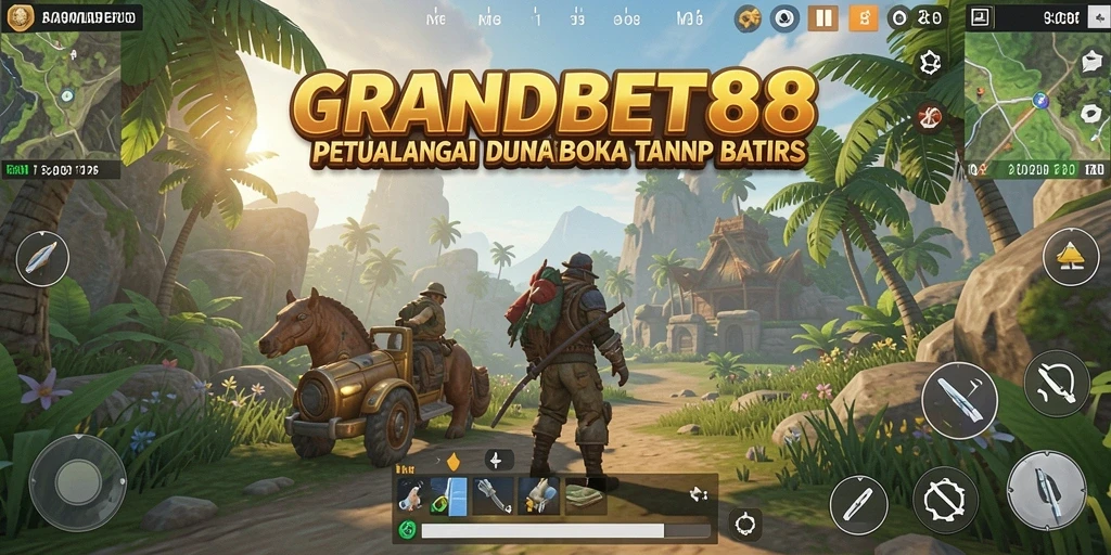 Tampilan gameplay menarik dari GRANDBET88 yang menampilkan eksplorasi dunia terbuka.