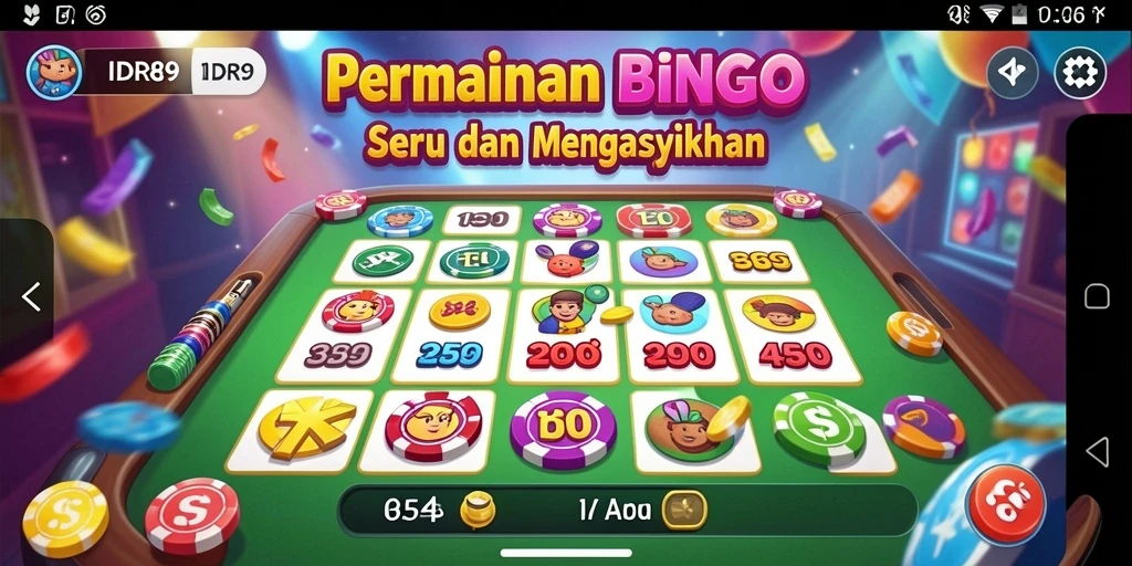 Tampilan permainan Bingo yang seru dan interaktif di IDR89.