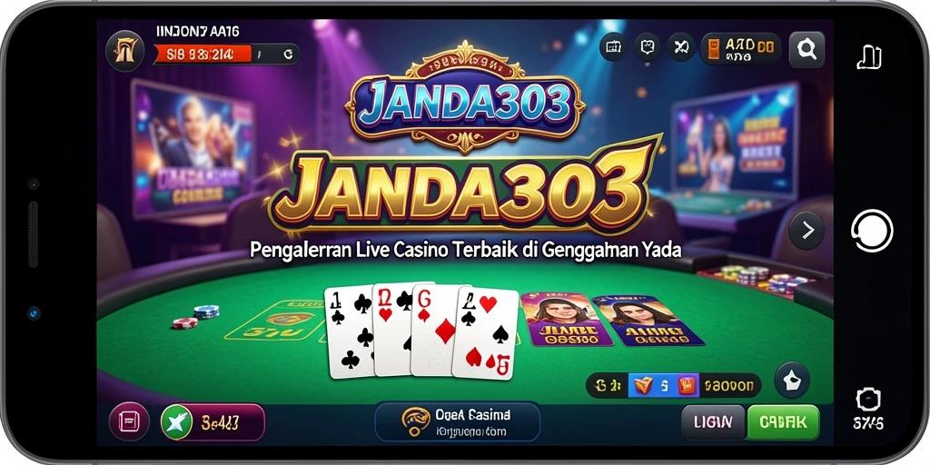 Screenshot gameplay Live Casino JANDA303 dengan dealer langsung dan permainan menarik.