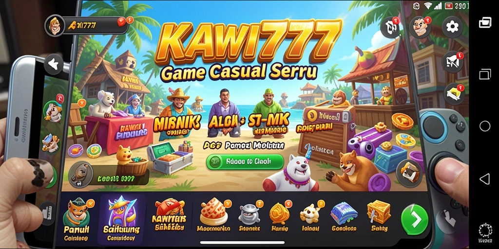 Tampilan gameplay KAWI777 yang menarik dan penuh warna.