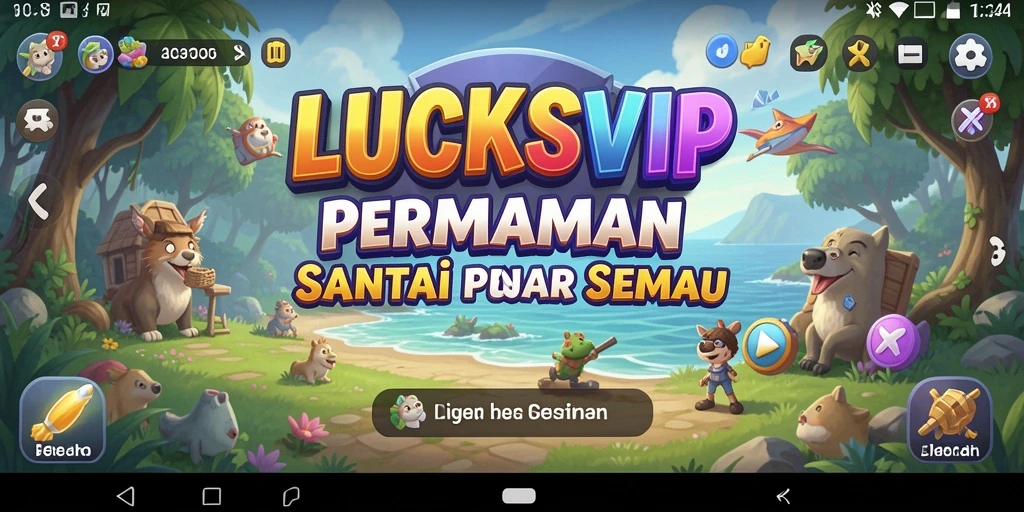 Tampilan gameplay LUCKSVIP yang penuh warna dan menghibur.