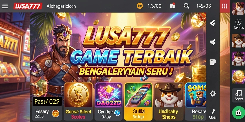 Tampilan gameplay Slot yang penuh warna dan menarik di LUSA777.