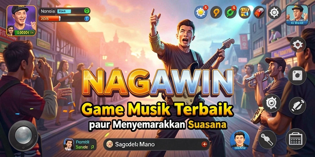 Tampilan gameplay NAGAWIN yang penuh warna dan interaktif.