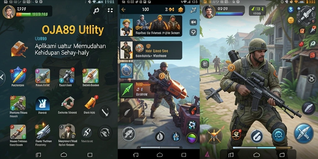 Tampilan antarmuka OJA89 yang intuitif dan menarik untuk aplikasi Utility.