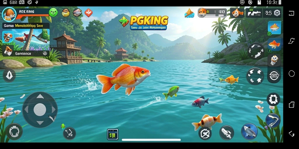 Tampilan gameplay PGKING yang menampilkan aksi memancing seru.