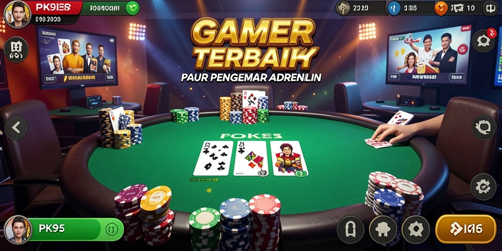 Tampilan gameplay PK95 yang memukau dengan aksi Poker mendebarkan.