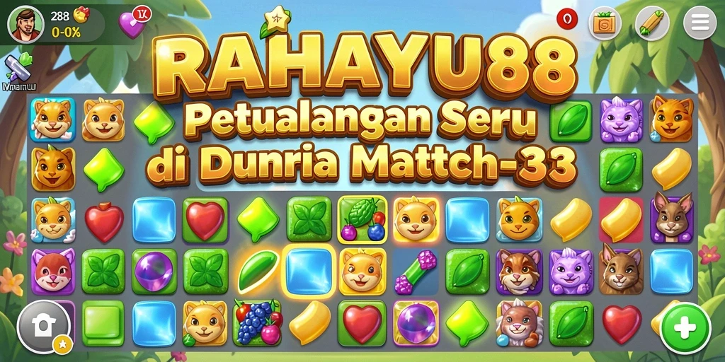 Tampilan gameplay RAHAYU88 yang seru dan menantang di dunia Match-3.