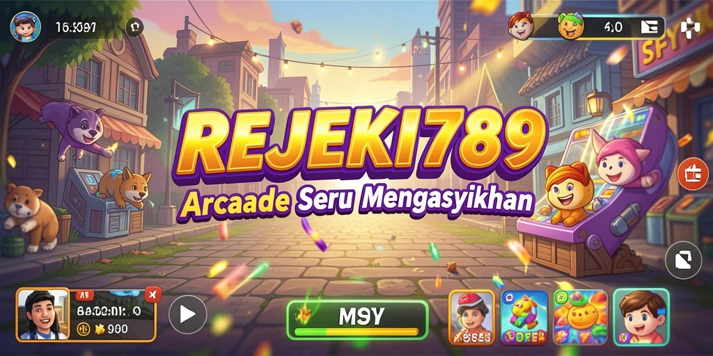 Screenshot utama REJEKI789 menampilkan aksi gameplay Arcade yang seru.
