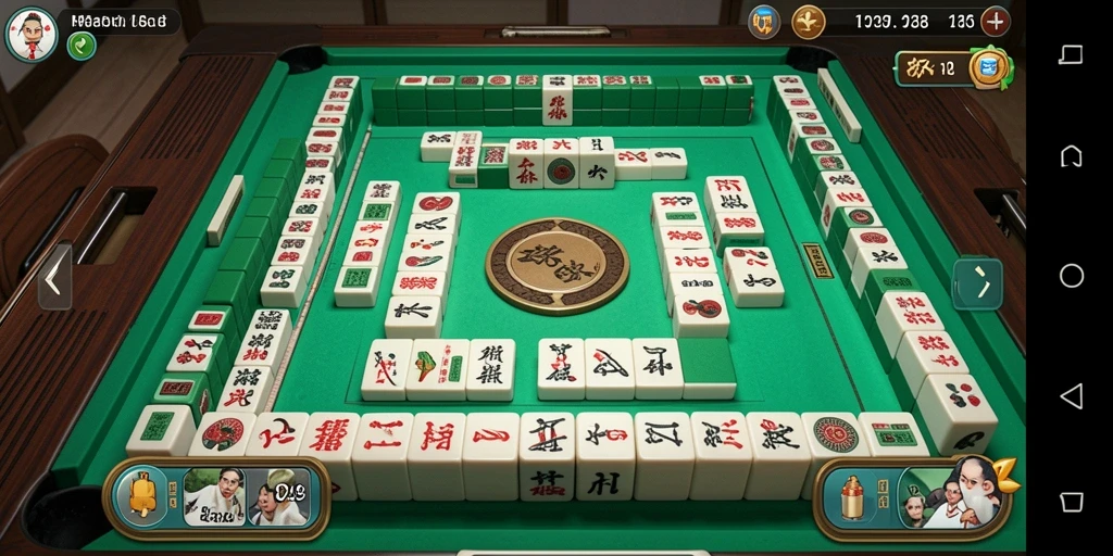 Screenshot RK77 menunjukkan gameplay Mahjong yang menarik.