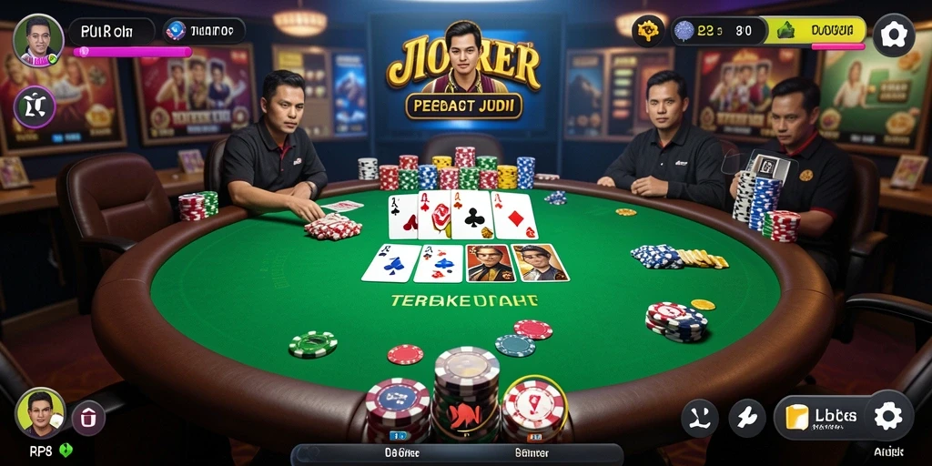 Screenshot RP8 menampilkan gameplay seru dan interaksi pemain poker.