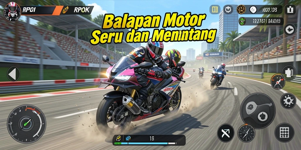 Tampilan gameplay seru dari balap motor RPOK.