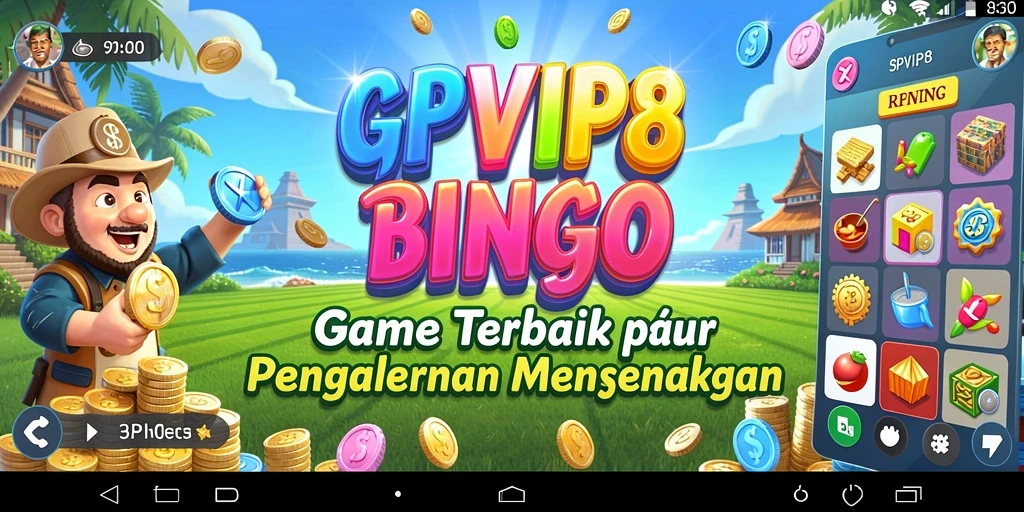 Screenshot RPVIP8 menampilkan gameplay Bingo yang seru dan interaktif.