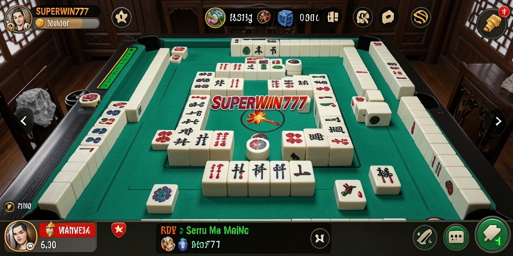 Screenshot gameplay SUPERWIN777 yang menunjukkan keseruan permainan Mahjong.