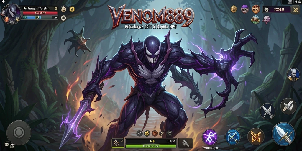 Tampilan gameplay VENOM889 yang penuh aksi dan petualangan RPG.